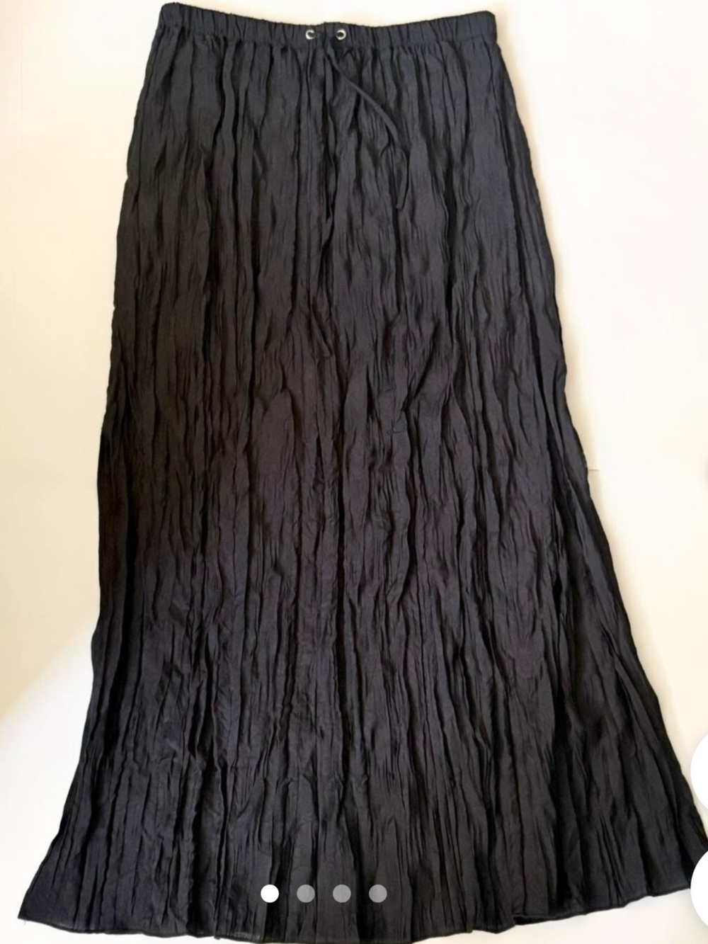 I Crew Black Crinkle Maxi Skirt - medium